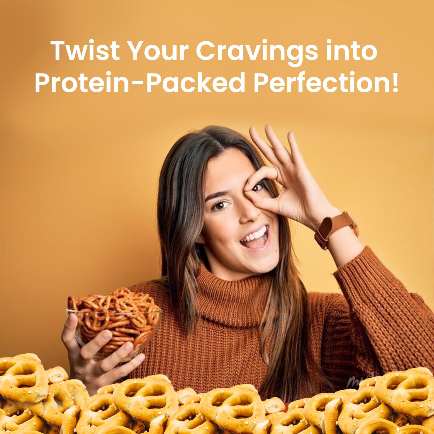 Amazon.co.jp: NutriWise – プレッツェルプロテインツイスト | 7